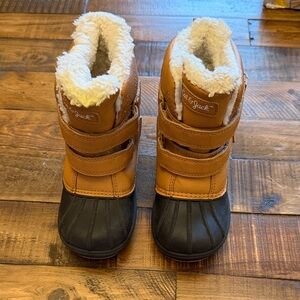 Cat & Jack Tan and Black Boots with Faux Fur